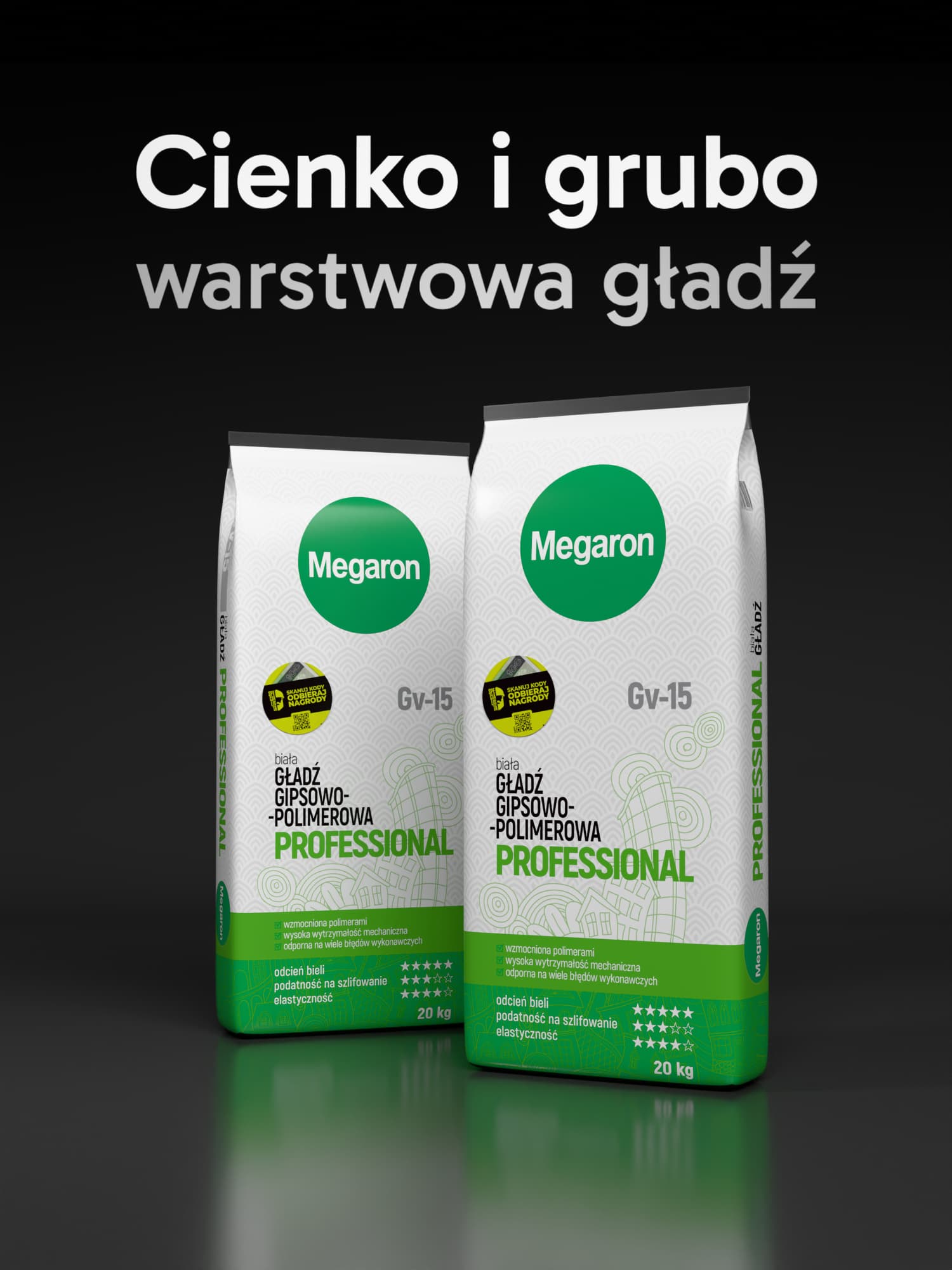 Gładź Gipsowo-Polimerowa PROFESSIONAL Megaron Gv-15